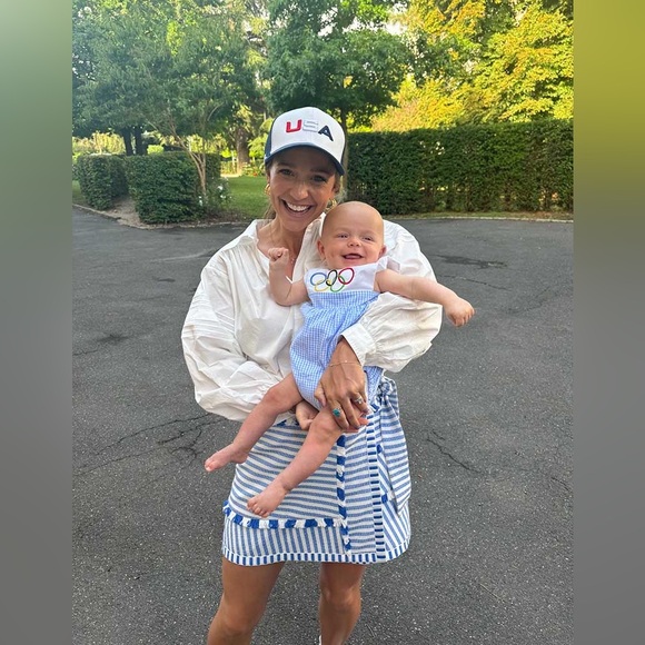 Hunter Bell Bay Skirt coastal stripe, size 6 - Picture 3 of 8